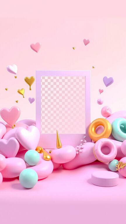 molduras aniversario kawai para storys redes sociais