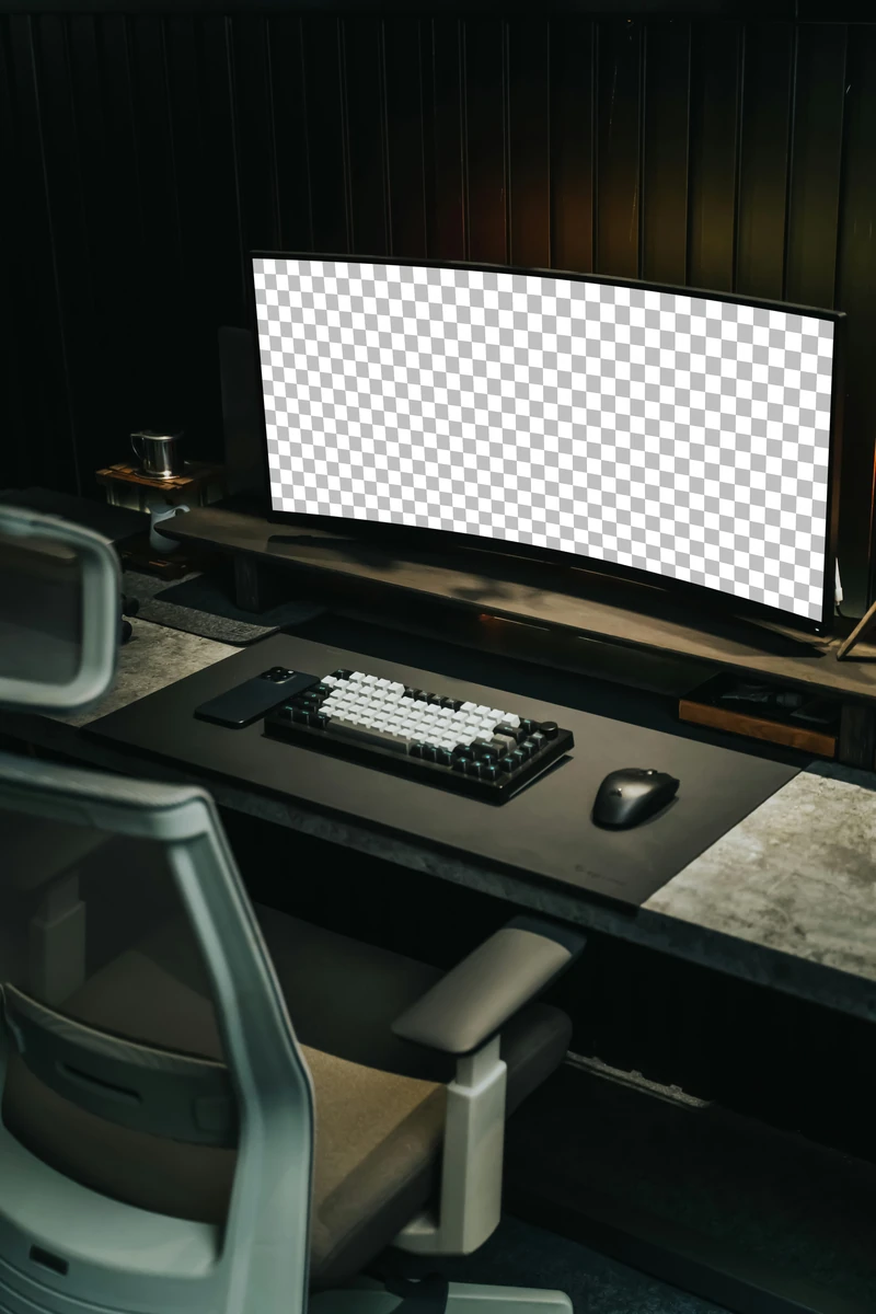 Mockup de monitor com foto real de fotógrafo, modelo 10, gratuito para uso pessoal e comercial